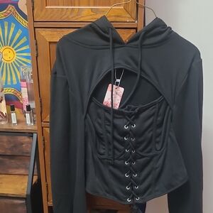 Black Corset-Style Women's Top